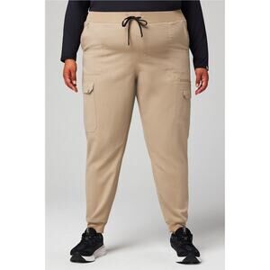 NWT Fabletics Evoke Cargo Jogger Pants Womens 2X Short Chai Tan Medical READ